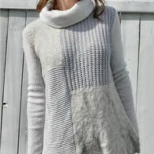 [Market & Spruce] Stratford Patchwork Alpaca Wool Cowl Neck Sweater
